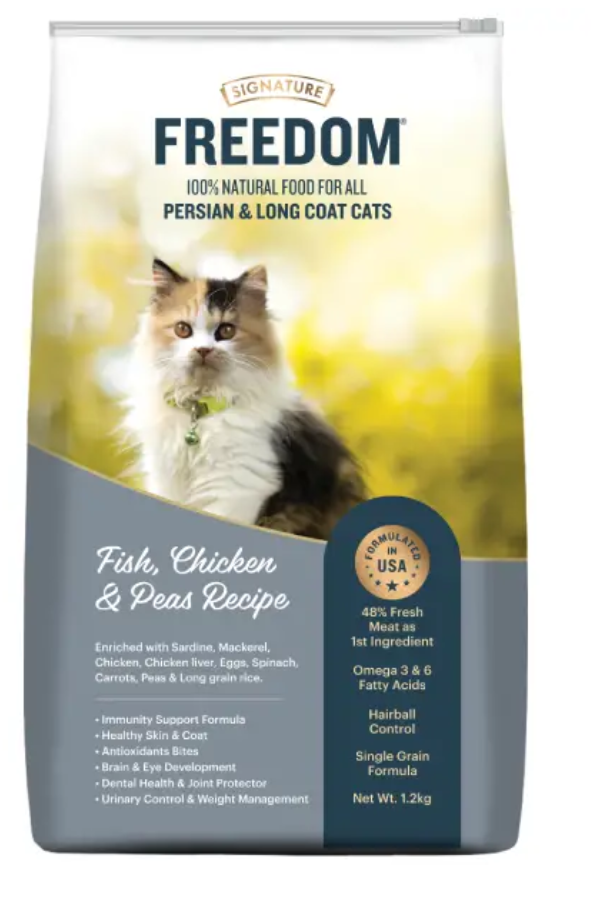 Freedom 100% Natural food for all PERSIAN & LONG COAT CATS Dry Food (1.2 Kg)